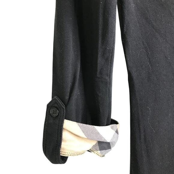 Burberry Brit Top Womens Size XS Scoop Neck Plaid Three-Quarter Sleeve V-Neck - Picture 5 of 8